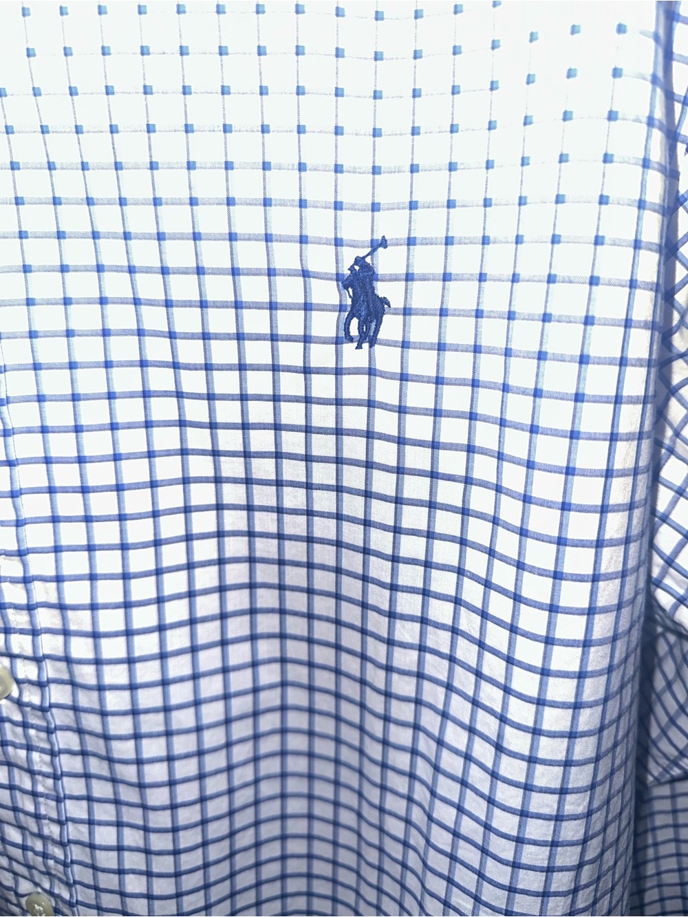 Polo by Ralph Lauren Men’s Blue Check Custom-Fit Button-Down Shirt size Medium - Picture 3 of 6